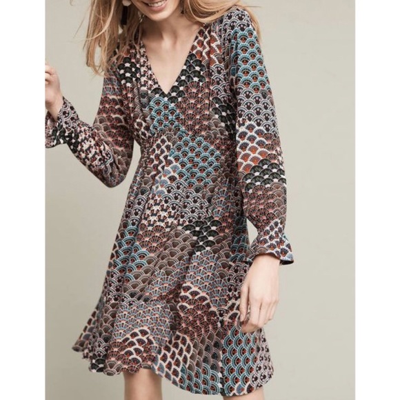Anthropologie Dresses & Skirts - Anthropologie Maeve Printed Long Sleeve Dress Sz S